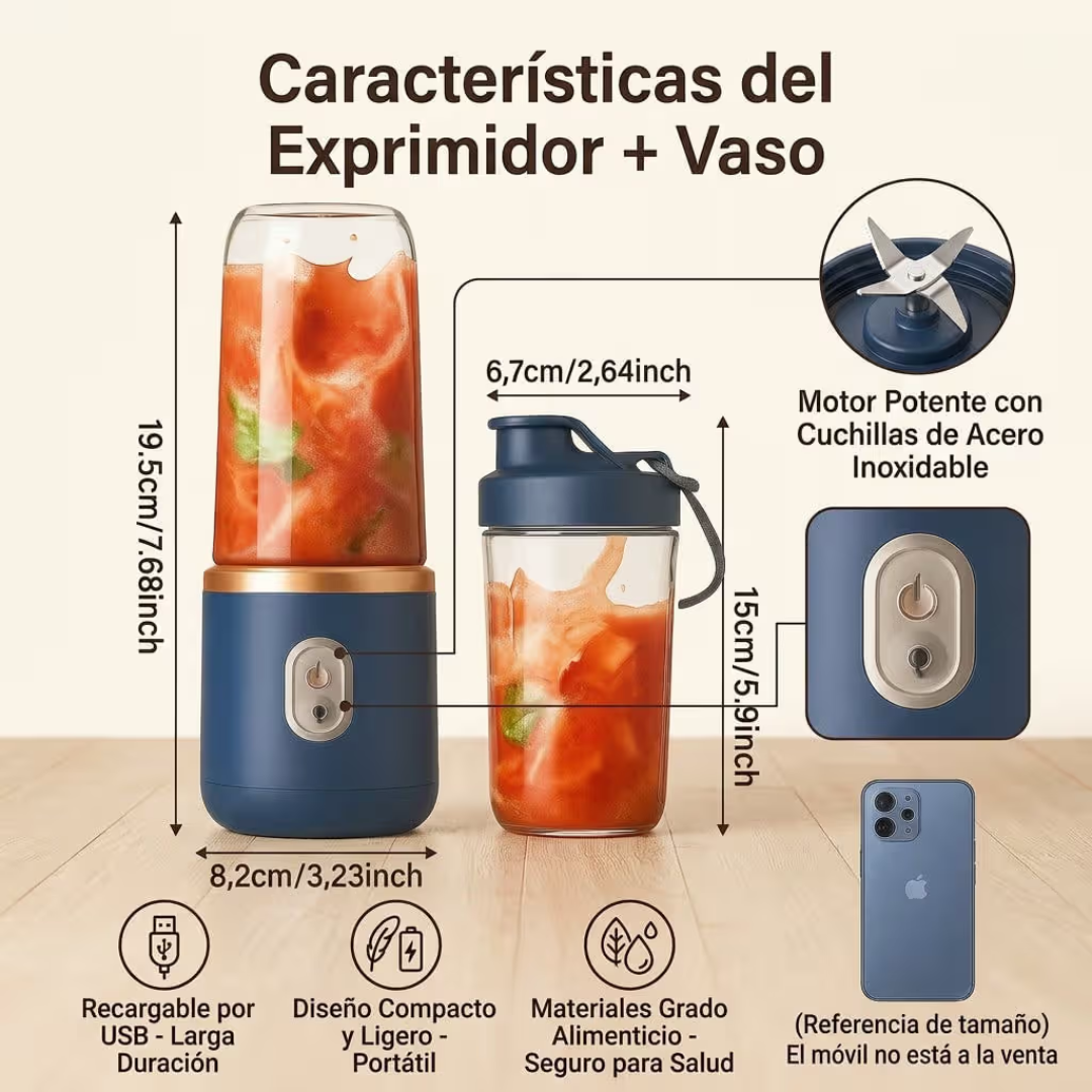 Licuadora portátil doble vaso
